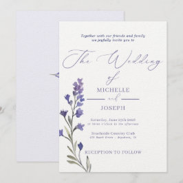 Invitación Lavender Bliss Elegante Boda acuático