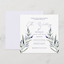 Invitación Lavender Bliss Elegante Boda acuático