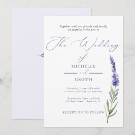 Invitación Lavender Bliss Elegante Boda acuático