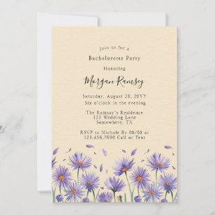 Invitación Lavender Bloom Wildflowers Bachelorette Party