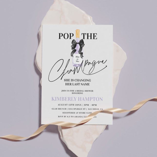 Invitación Lavender Blue Pop La Ducha De Novias De Champagne (Subido por el creador)