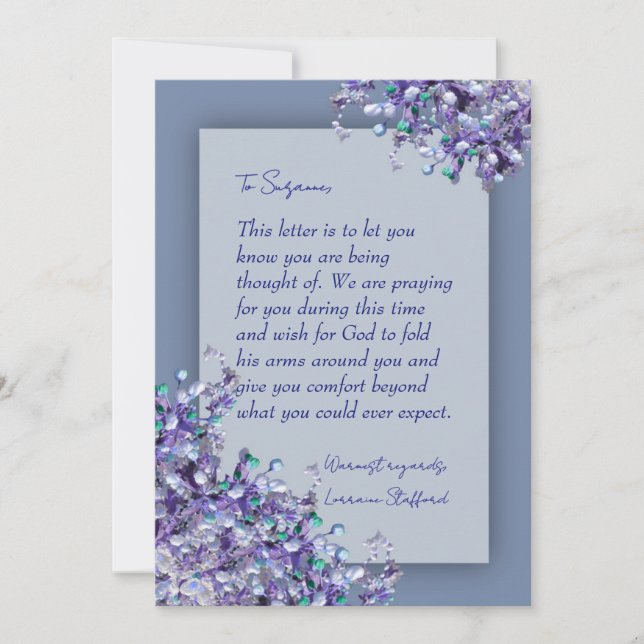 Invitación Lavender Blue Spring Lilacs Sympathy Card (Anverso)