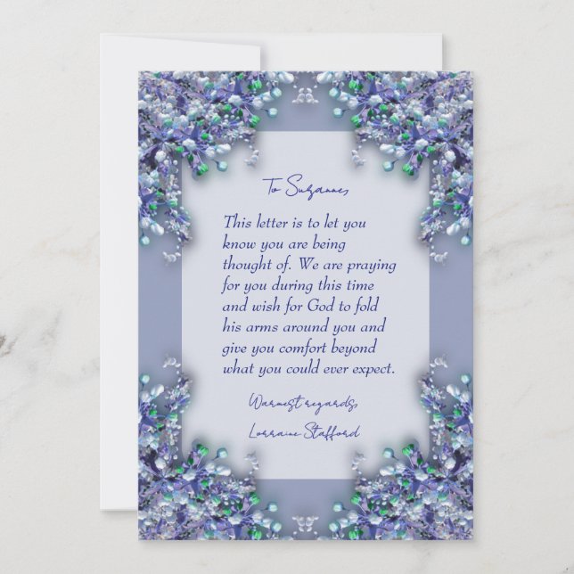 Invitación Lavender Blue Spring Lilacs Sympathy Card (Anverso)