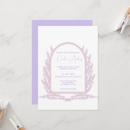 Invitación Lavender Boda de Boho Floral Rosa