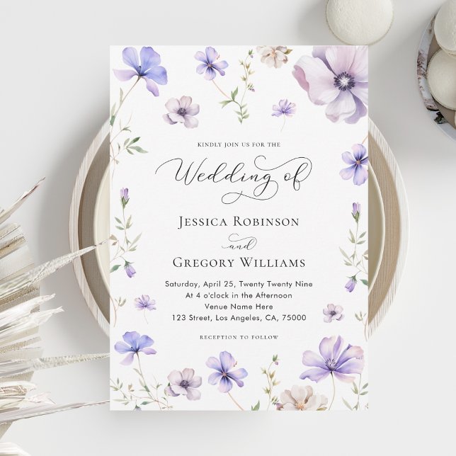 Invitación Lavender Boda de Primavera Violeta Morada (Subido por el creador)