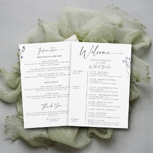 Invitación Lavender Boda Fin de Semana 3 días Calendario eleg