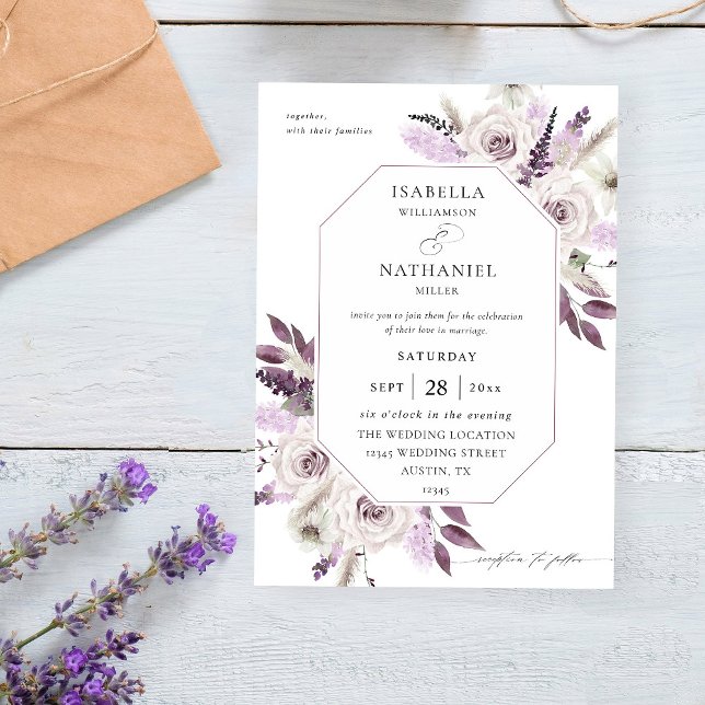 Invitación Lavender Boda morado floral (Subido por el creador)