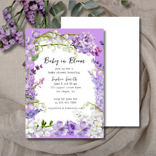 Invitación Lavender Boho Baby En Bloom Baby Shower