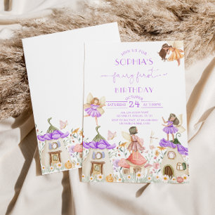 Invitación Lavender Boho Fairy 1 cumpleaños