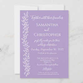 Invitación Lavender Boho Romántico Boda Mínimo Botánico