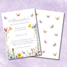 Invitación Lavender Boho Wildflower Primavera Ducha de novia