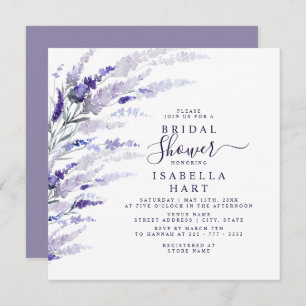 Invitación Lavender Botánica Floral Mauve Bridal Ducha
