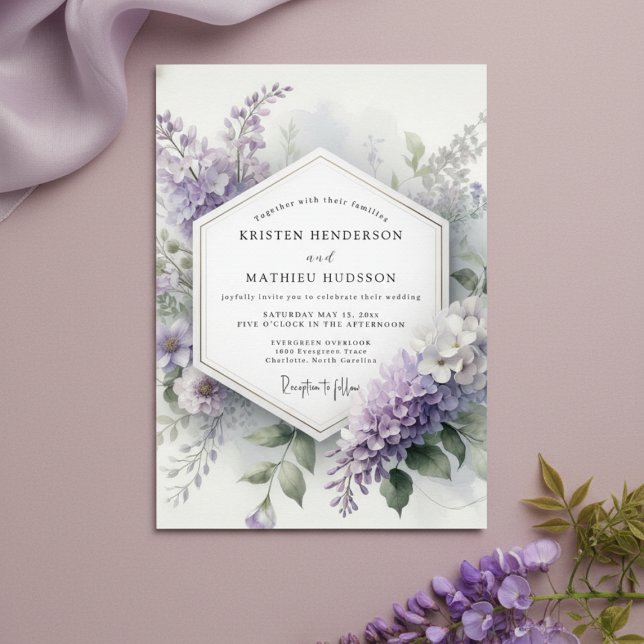 Invitación Lavender Botanical Whimsy Wedding (Subido por el creador)