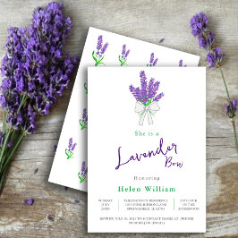 Invitación Lavender Bow Purple Baby Shower