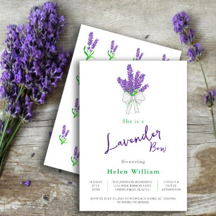 Invitación Lavender Bow Purple Baby Shower