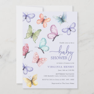 Invitación Lavender Butterfly Baby Shower