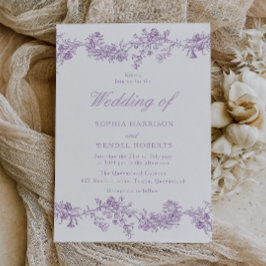 Invitación Lavender Chinoiserie Purple Elegant Wedding