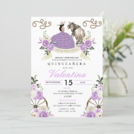 Invitación Lavender Cowgirl Western Quinceañera