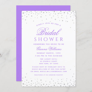 Invitación Lavender Diamonds Moderna Ducha Bridal De Lujo