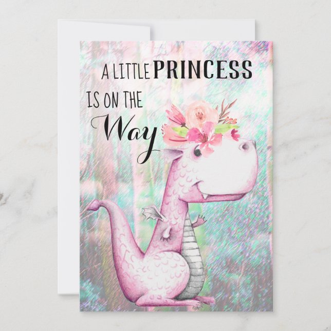 Invitación *~* Lavender Dragon Rosa Baby Baby Shower (Anverso)