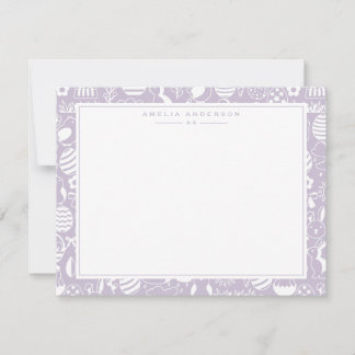Invitación Lavender Easter Egg Frame Note Card