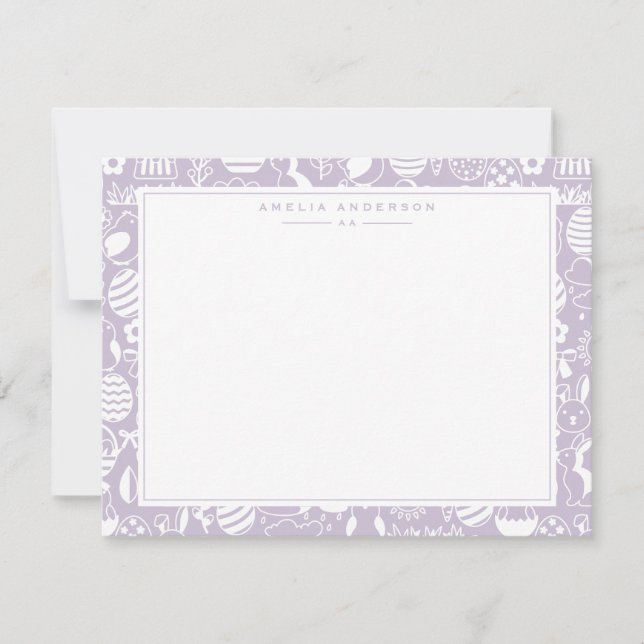 Invitación Lavender Easter Egg Frame Note Card (Anverso)