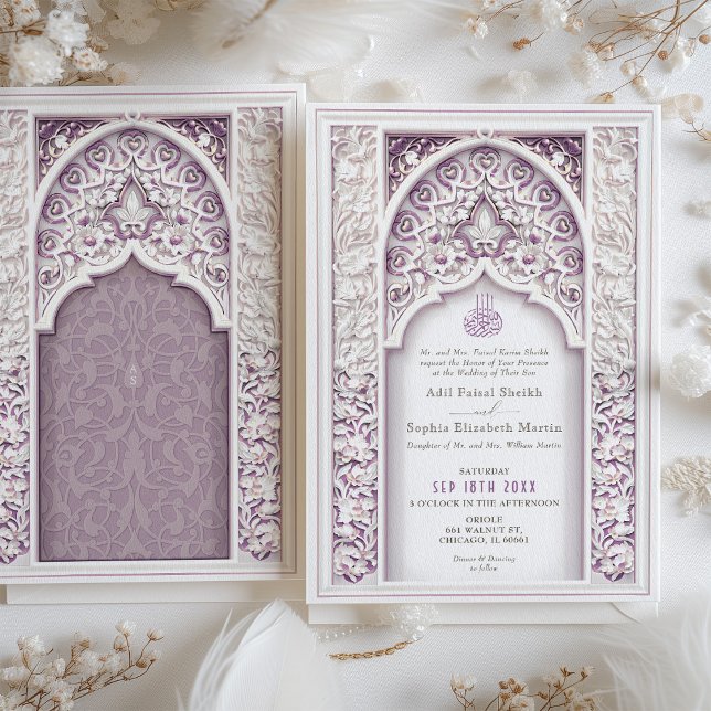Invitación Lavender Elegance Boda islámico (Subido por el creador)