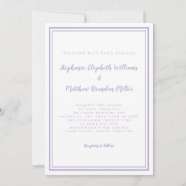 Invitación Lavender Elegant Classic Minimalist Wedding Script