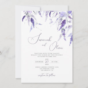Invitación Lavender Elegant Meadow Boda de flores silvestres