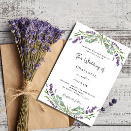 Invitación Lavender eucalipto boda violeta