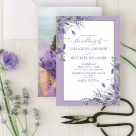 Invitación Lavender Eucalyptus Greenery Foto Boda Invitat