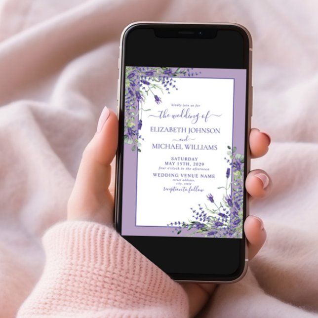 Invitación Lavender Eucalyptus Greenery Foto Boda Invitat (Subido por el creador)