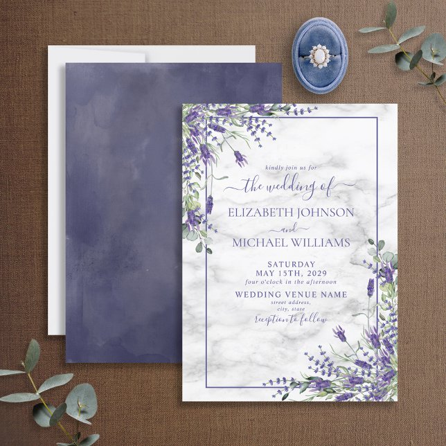 Invitación Lavender Eucalyptus Greenery Watercolor Boda (Subido por el creador)