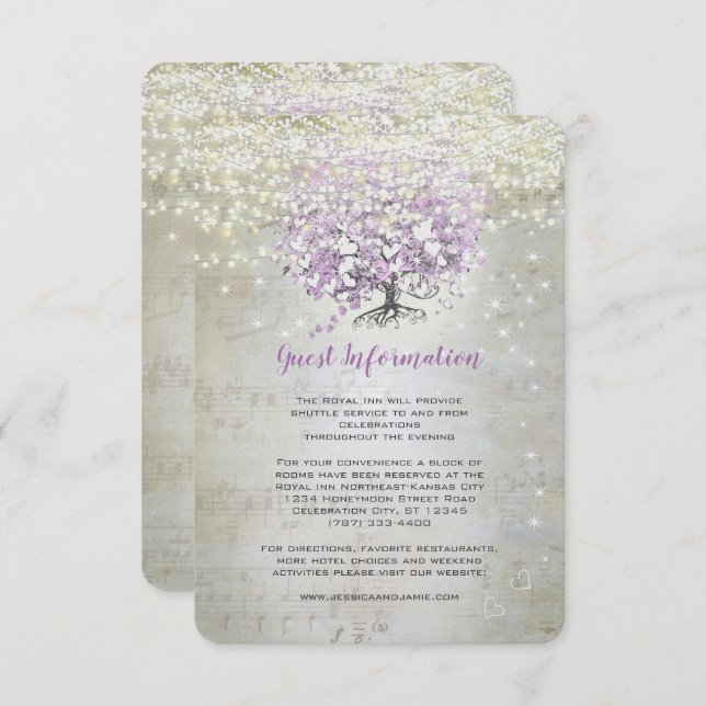 Invitación Lavender Fairytale Lights and Stars Boda (Anverso / Reverso)