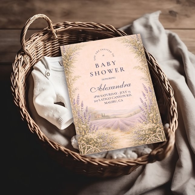 Invitación Lavender Field Countryside Baby Shower (Subido por el creador)