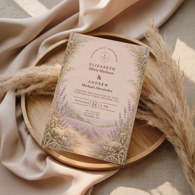 Invitación Lavender Field Countryside Wedding (Subido por el creador)