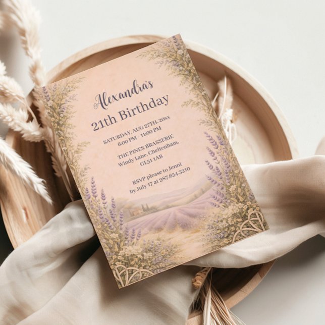 Invitación Lavender Field Garden Birthday (Subido por el creador)
