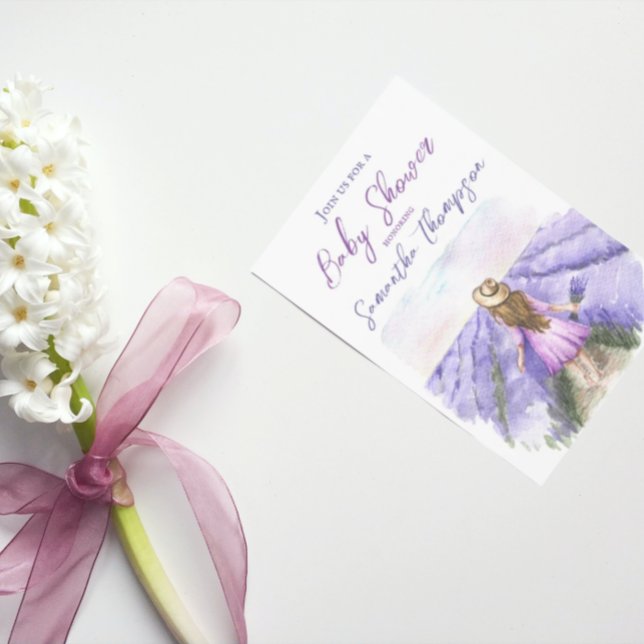 Invitación Lavender Field Purple Flower Provenza Baby Shower (Subido por el creador)
