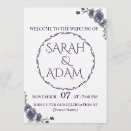 Invitación Lavender Floral All-in-One Wedding Invite