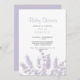Invitación Lavender Floral Baby Shower