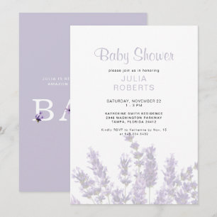 Invitación Lavender Floral Baby Shower