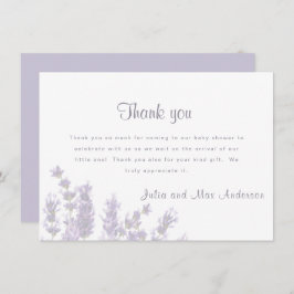 Invitación Lavender Floral Baby Shower Gracias