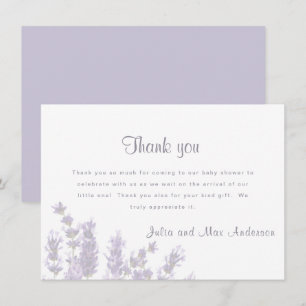 Invitación Lavender Floral Baby Shower Gracias
