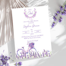 Lavender Floral Bicycle Baby Shower