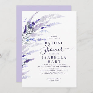Invitación Lavender Floral Botánica Lilac Boho Bridal Shower