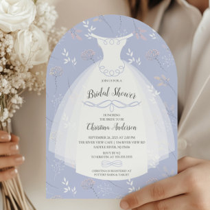Invitación Lavender Floral Elegance Novia Gown Bridal Shower