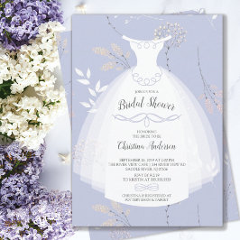Invitación Lavender Floral Elegance Novia Gown Bridal Shower