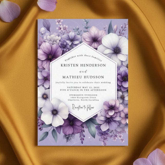 Invitación Lavender Floral Ethereal Wedding (Subido por el creador)
