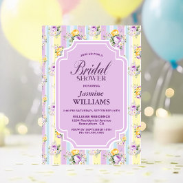 Invitación Lavender Floral Strike Bridal Shower