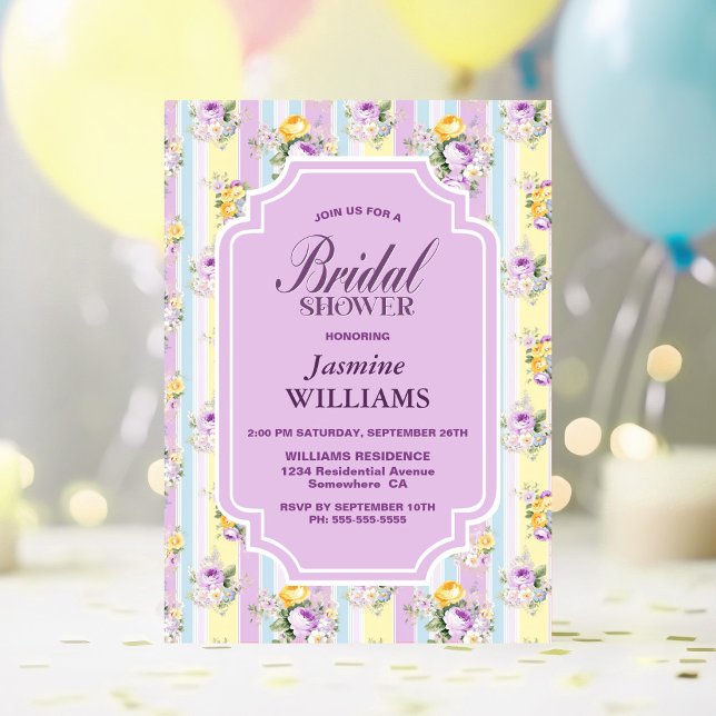 Invitación Lavender Floral Strike Bridal Shower (Subido por el creador)